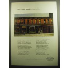 1958 Rand McNally Advertisement - Early Sundy Morning by Edward Hopper