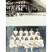 Unidentified Childrens Antique Tennis Club 2x Old Real Photo Postcard