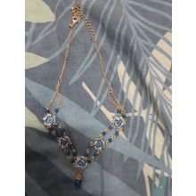 womens gold tone necklace perfect elegant blue rose