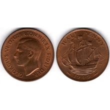 Great Britain. George VI. Halfpenny 1949. dy23644
