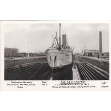 ED 250 SOUTHAMPTON -CARISBRROKE CASTLE IN PRINCE OF WALES DRY DOCK. REPRINT CARD