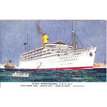 P&O RMS STRATHEDEN Art Postcard (J. Salmon 5025)