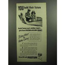 1946 Postum Drink Mix Ad - You Hold Their Future