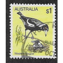 AUS 1980 $1.00 'BIRDS - WESTERN MAGPIE' FINE USED (EBID68-021)