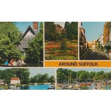 Around Suffolk Boat Rowing Boats Yacht 1970s Sailing Postcard