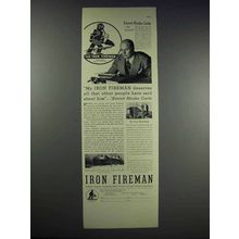 1937 Iron Fireman Furnace Ad - Everett Rhodes Castle