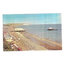 THE PIER FROM BATTERY GARDENS, SANDOWN, I.O.W. used vintage postcard 1973 pm /