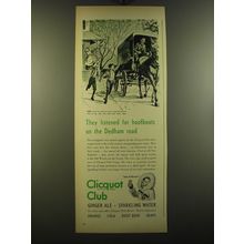 1950 Clicquot Club Ginger Ale Ad - They listened for hoofbeats on the Dedham