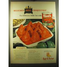 1950 Hunt's Tomato Sauce Ad - recipes for Oven Croquettes