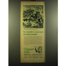 1950 Clicquot Club Ginger Ale Ad - They automobiled to a picnic ground