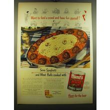 1950 Hunt's Tomato Sauce Ad - recipe for Spaghetti and Meat Balls