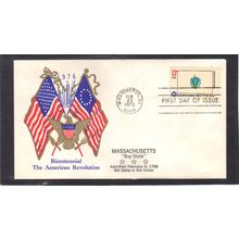FDC Boerger Cachets 1638 13c Massachusetts (Cachet-U/A) CV00693