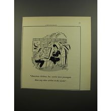 1952 American Airlines Ad - cartoon by Barney Tobey - Artist Cartoon