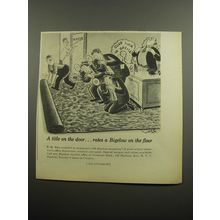 1955 Bigelow Carpets Ad - cartoon by Syd Hoff - A title on the door