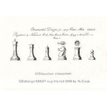Victorian Chessmen Chess Board Game 1840s Piece Set Postcard