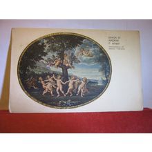 DANZA DI AMORINI by F. Albani. unused antique postcard CHERUBS #