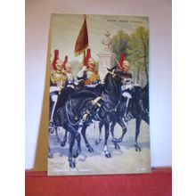 ROYAL HORSE GUARDS by Conrad Leigh. unused vintage postcard ART, MILITARY =