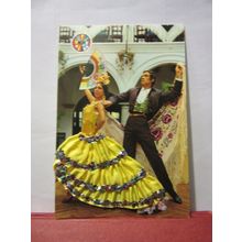 SPANISH DANCERS in a silk dress? , SPAIN unused postcard with envelope (d) =
