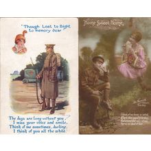 Though Lost To Sight To Memory Dear Military 2x Romance Postcard s