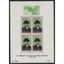 Senegal Chancellor Adenauer MS 1968 MNH SG#MS369