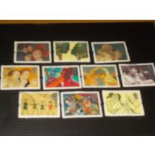 1995 SET OF 10 GREETINGS IN ART STAMPS USED
