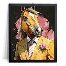 Horse In A Suit Wall Art Picture Oil Style Horse Art Horse Artwork Horse Gift Po