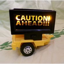 HASBRO 2010 FUNRISE MOBILE CONSTRUCTION CAUTION AHEAD SIGN TOY TRAILER