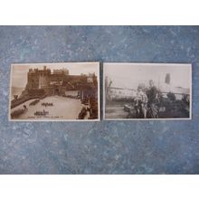 2 old Postcards – Edinburgh Castle & View of Children on a Bicycle.