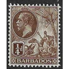 BARBADOS 1912 GV WMK MULT CROWN CA 1/4d MINT SG170
