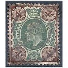 1902 - SG236 4d Green & Chocolate Brown Good Used .