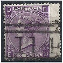 1870 SG109 6d Mauve Plate 9 Good/Fine Used Wing Margin "ED" ...