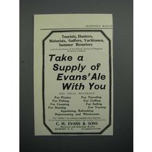 1908 Evans Ale Ad - Take A Supply With You