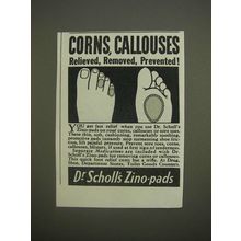 1944 Dr. Scholl's Zino-Pads Ad - Corns, callouses relieved, removed, prevented