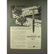 1960 Parker 45 Pen Ad - Check Two Important Names