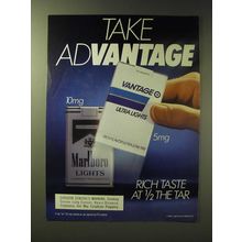 1989 Vantage Cigarettes Ad