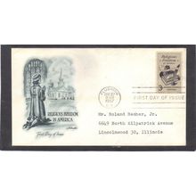 FDC Artmaster 1099 3c Religious Freedom (Cachet-Typed/A) CV42200