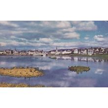 Reykjavik Island Reflections On Water Old WW2 War Iceland Postcard