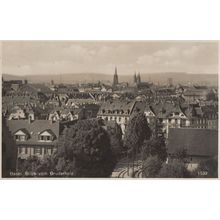 Basel Blick Von Bruderholz Old Swiss Panorama Aerial Postcard