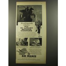 1954 Air France Airlines Ad - The world's largest airline invites you to fly