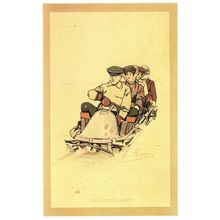 Carlo Pellegrini Sleighing No Speed Limit Switzerland Lithograph Postcard
