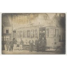 Electric Tram Guînes Pas-de-Calais France early 20th C. RPPC