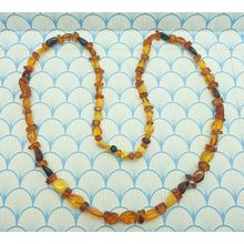 Vintage Genuine Natural Baltic Amber Chunky Polished Nugget Beaded Necklace
