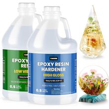 TAKIMO 1 Gallon Crystal Clear Resin Kit,No Bubble & Not Yellowing Epoxy Resin fo