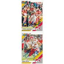 PATRICK MAHOMES II & TRAVIS KELCE AUTO 2019 KANSAS CITY CHIEFS SUPER BOWL CHAMPS