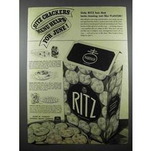 1941 Nabisco Ritz Crackers Ad - Helps for June