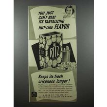 1941 Nabisco Ritz Crackers Ad - Tantalizing Flavor