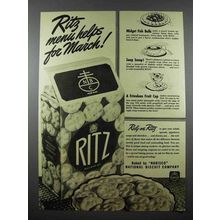 1941 Nabisco Ritz Crakers Ad - Menu Helps for March