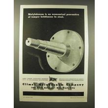 1945 Climax Molybdenum Ad - Preventive Brittleness
