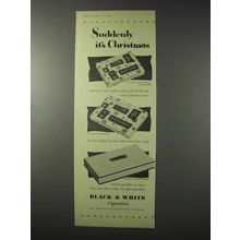 1958 Marcovitch Black & White Cigarettes Ad - Christmas