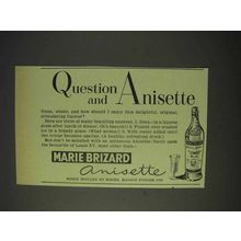 1958 Marie Brizard Anisette Ad - Question